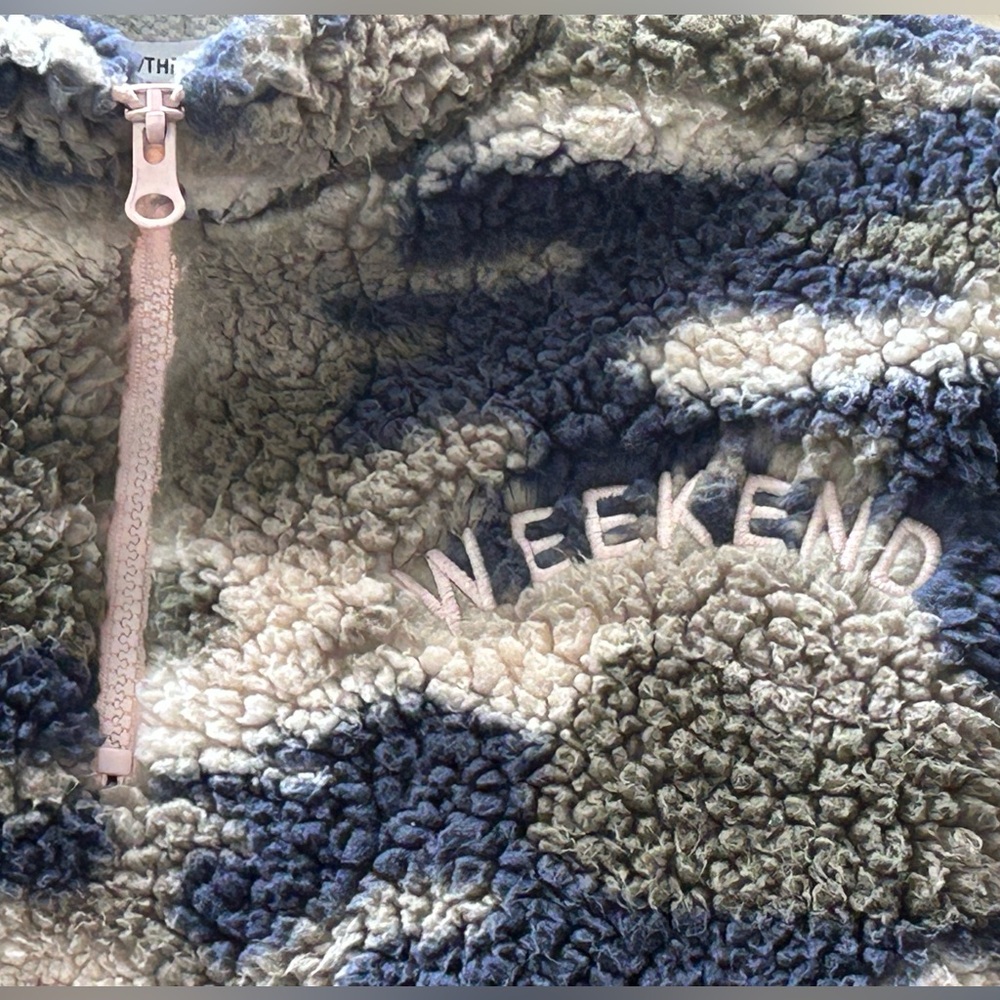 Grayson Threads Camo Fleece Sherpa Weekend 1/4 Zip Cropped Sweatshirt Size S - Picture 7 of 12